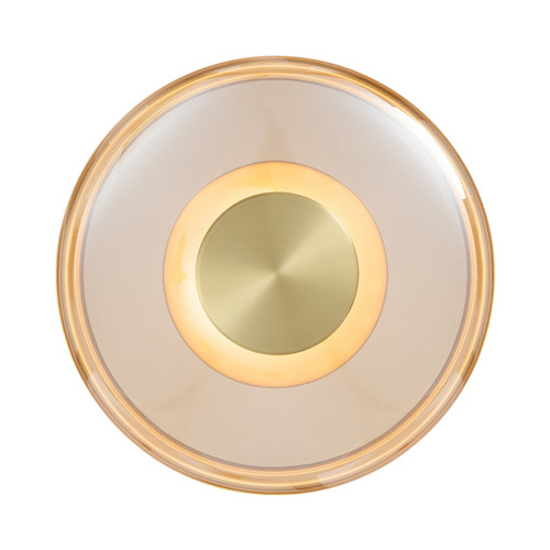 Carisse Amber Glass Minimalist Brass LED Wall Light