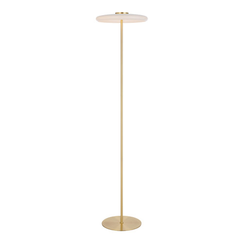 Carisse Opal Glass Minimalist Brass LED Floor Lamp
