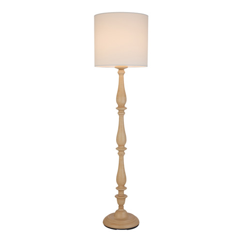 Jisha Natural Metal Floor Lamp with Ivory Shade