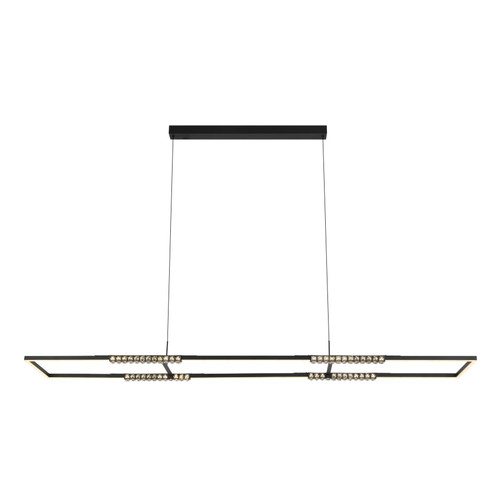 Melzo Black 3CCT LED Long Rectangle Chandelier