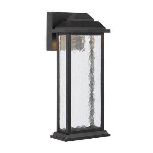 Varja Sand Black Textured Glass Rectangle IP43 Wall Light