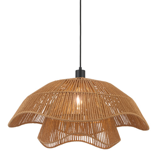 Zayda Natural Woven Raffia Bohemian Pendant Light