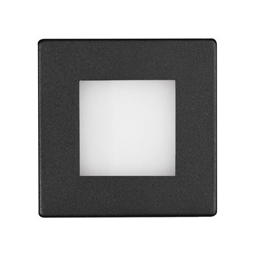 Aspen Recessed Square Tricolour LED Step Light - Black