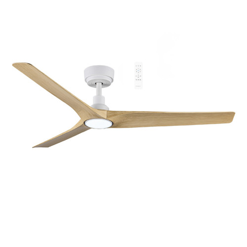 Cordoba 52 Smart DC Ceiling Fan with LED and Remote - Matt White & Oak