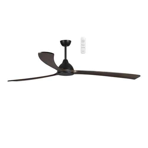 Norfolk Aero Smart DC Ceiling Fan with Remote - Matt Black & Walnut