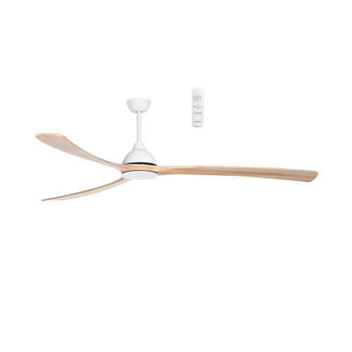 Norfolk Aero Smart DC Ceiling Fan with Remote - Matt White & Natural-1