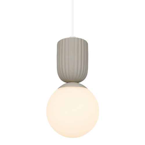 Sadie Opal Glass Pendant Light - Beige Ceramic