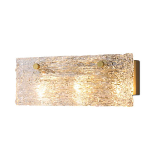 Roan Textured Rectangular Glass Gold Wall Light