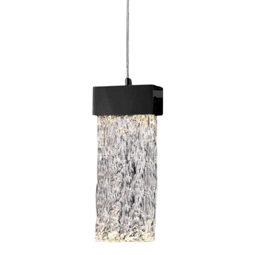 Roan Textured Rectangular Glass Black Pendant Light