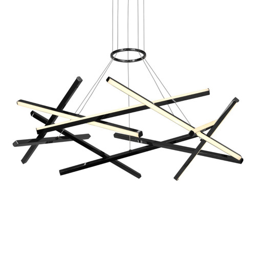 Sidna 8 Light Black Multilinear LED Pendant Chandelier