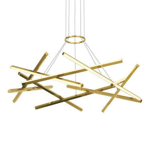 Sidna 8 Light Gold Multilinear LED Pendant Chandelier