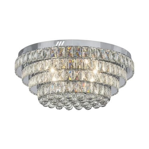 Hino Crystal 3CCT LED Ceiling Light with Remote - Chrome