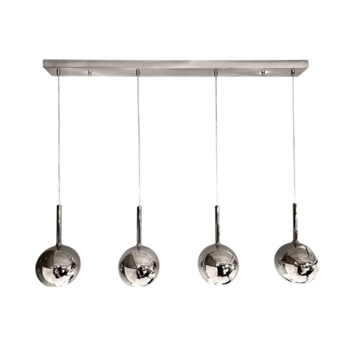 Norwich 4 Light Bar Cluster Glass Pendant - Chrome