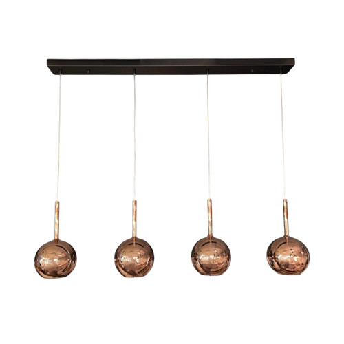 Norwich 4 Light Bar Cluster Glass Pendant - Rose Gold
