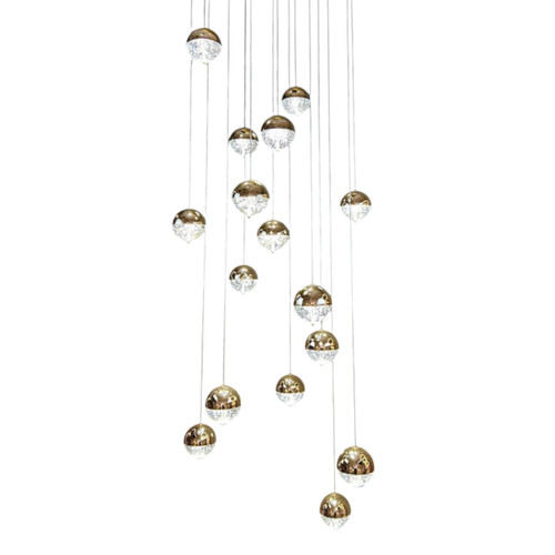 Zambezi 16 Light 3CCT LED Cluster Chandelier - Gold