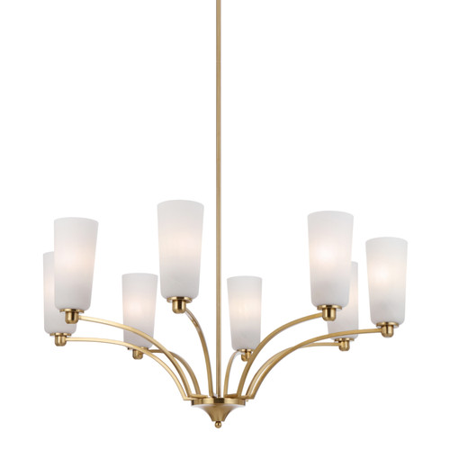 Belovo 8 Light Opal Glass Branching Chandelier - Gold
