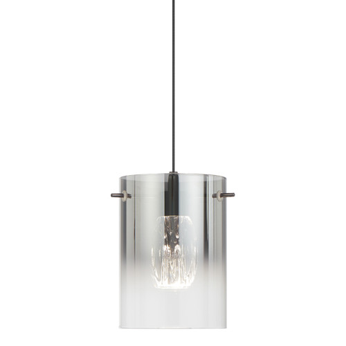 Franceville Black LED Solo Pendant Light - Smoke Glass