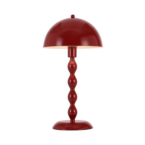 Wavre Twisted Stem Dome Table Lamp - Gloss Red