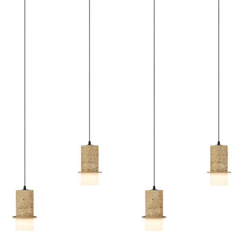Rocklin 4 Light 3CCT LED Stone Cluster Bar Pendant - Travertine