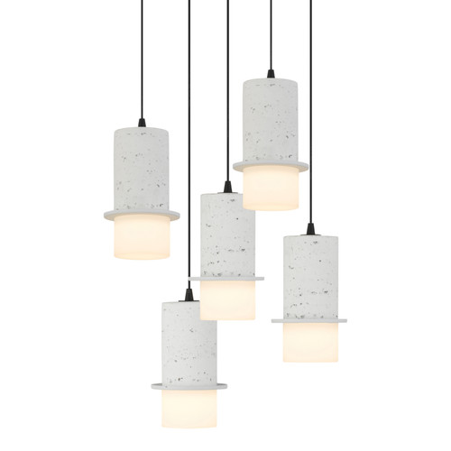 Rocklin 5 Light 3CCT LED Stone Cluster Pendant - White