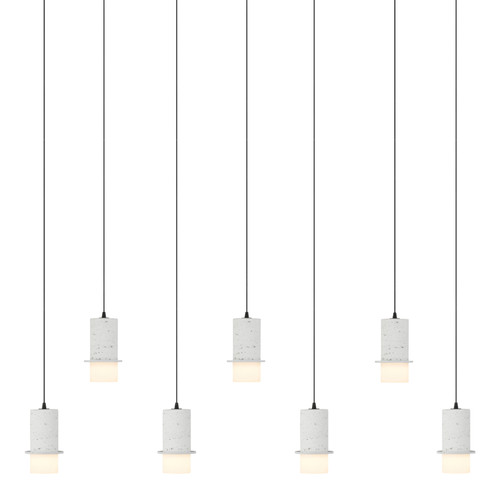 Rocklin 7 Light 3CCT LED Stone Cluster Bar Pendant - White