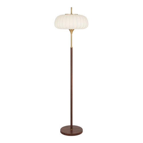 Alberta Fluted Resin Shade Mid-Century Floor Lamp - White