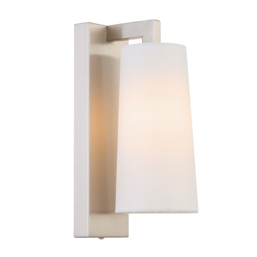 Ramla Nickel Wall Light with Ivory Fabric Shade