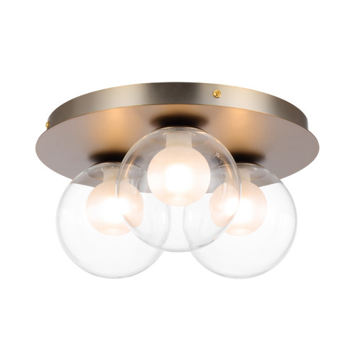 Marcy 3 Light Double Glass Ceiling Light - Matt Gold