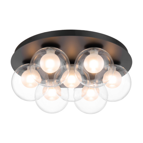 Marcy 7 Light Double Glass Ceiling Light - Matt Black