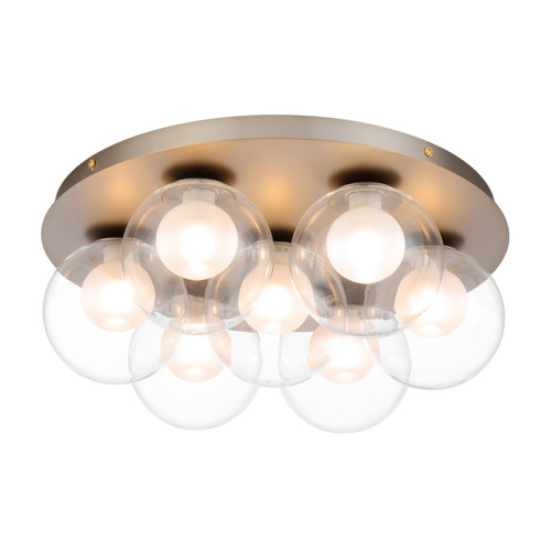 Marcy 7 Light Double Glass Ceiling Light - Matt Gold