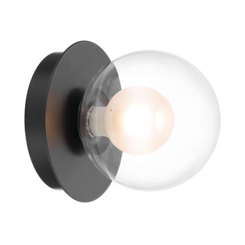 Marcy Double Glass Contemporary Wall Light - Matt Black