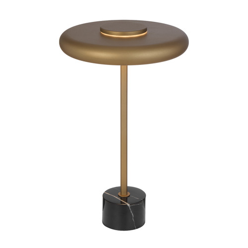 Esplana Black Marble Dimmable LED Table Lamp - Antique Brass