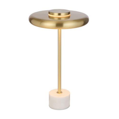Esplana White Marble Dimmable LED Table Lamp - Matt Brass