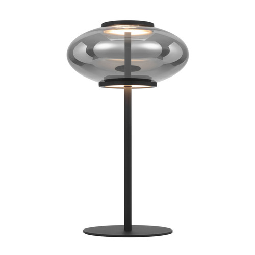 Goleta Smoke Glass Modern Black LED Table Lamp
