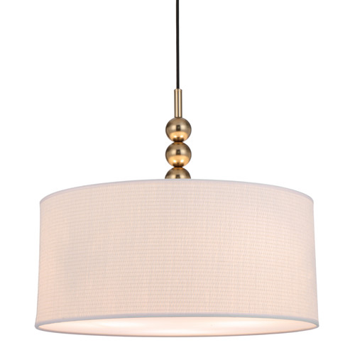 Acapulco Modern Ivory Shade Drum Pendant - Matt Gold