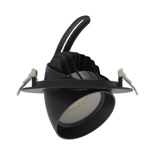 Rico Adjustable Dimmable 3CCT LED Shop Downlight - Black