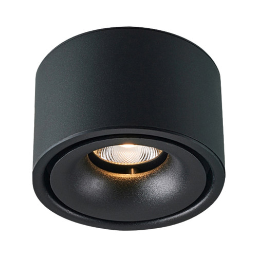Hu 10W 3CCT LED Round COB LED Downlight - Black
