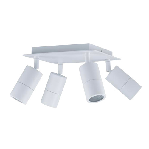 Mohr IP54 Quad Head Square Spotlight - White