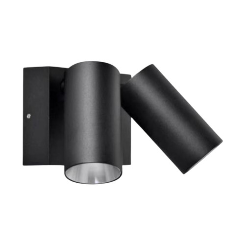 Plum IP65 Square Base Duo Spot Wall Light - Black