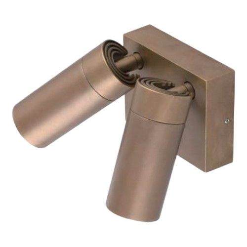 Juju IP65 Adjustable Twin Wall Light with Sensor - Aged Brass