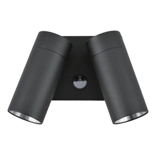 Juju IP65 Adjustable Twin Wall Light with Sensor - Black