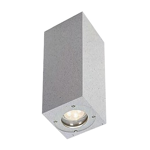 Glo IP65 Rectangle Concrete Up and Down Wall Light - White