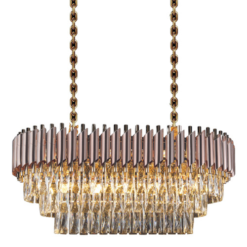 Yazan Dimmable Contemporary LED Chandelier - Rose Gold