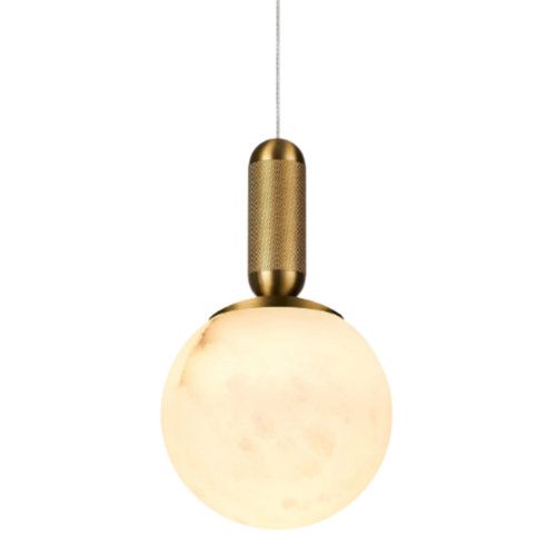 Carmen Spanish Marble LED Pendant - Brass