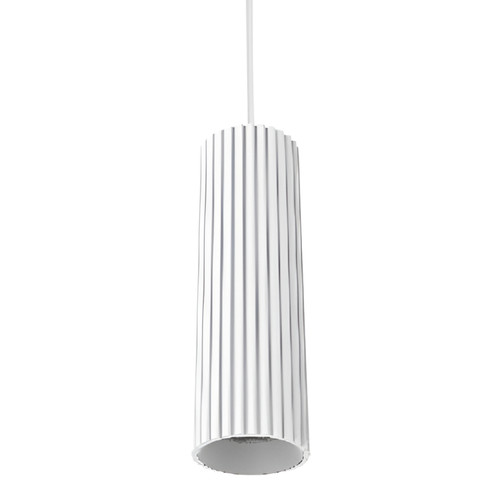 Kari IP44 Ribbed Dimmable LED Pendant Light - White