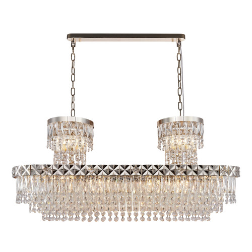 Zellan K9 Crystal Oval Chandelier - Shallow Gold