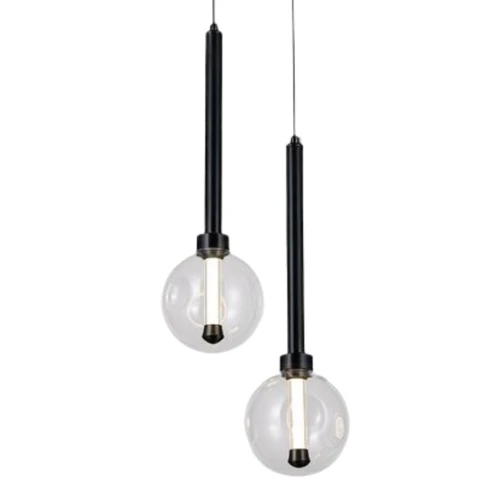 Meteor 2 Glass Orb Cluster Pendant Light - Black