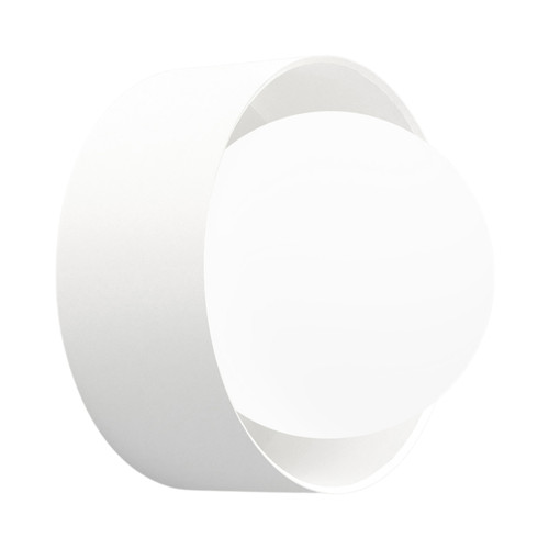 Orb Sur Large White Acid Washed Glass Wall Light
