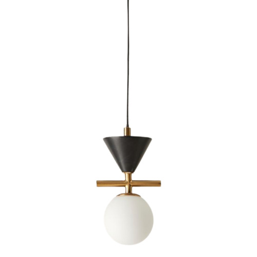 Oneta Geometric Gold Pendant - Black Marble