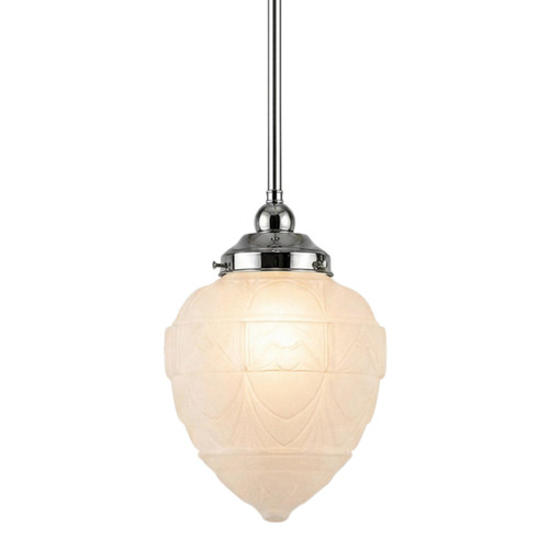 Asheville Frosted Glass Rod Pendant - Chrome